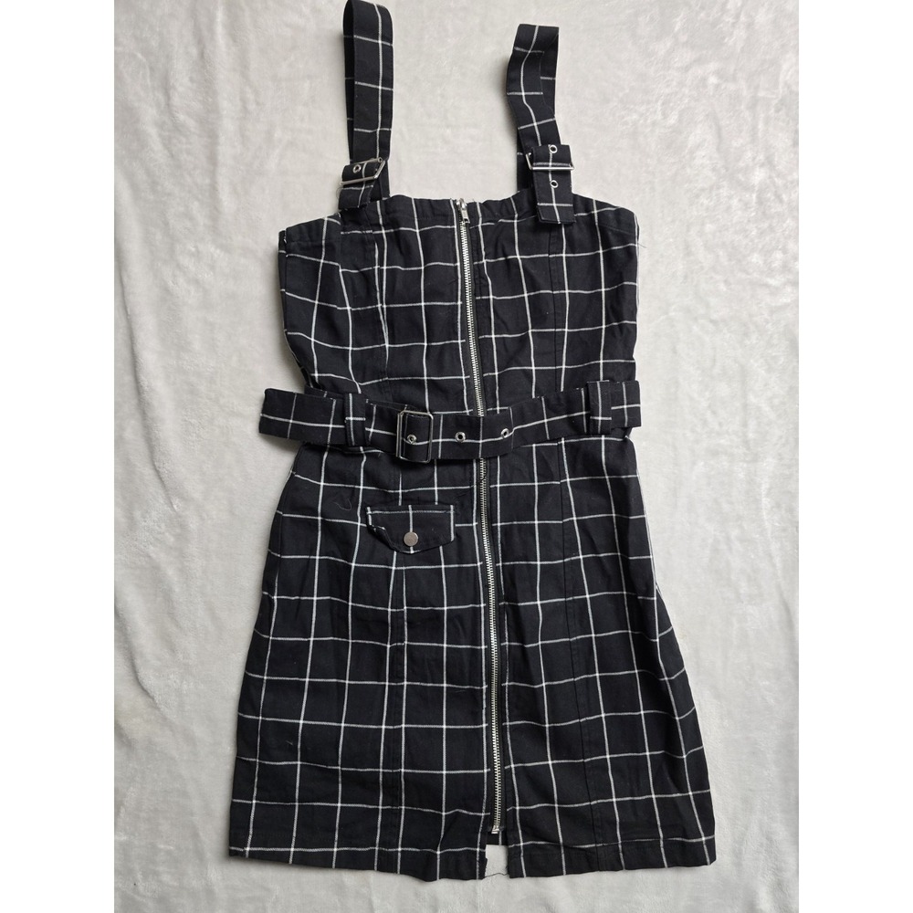 Divided Dress Womens Size 6  Black White Plaid Zip Up Academia Preppy H&M